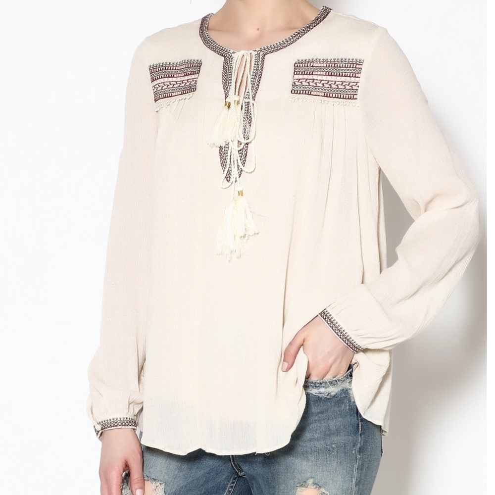 Anthropologie Moon River Boho V-neck Long Sleeves